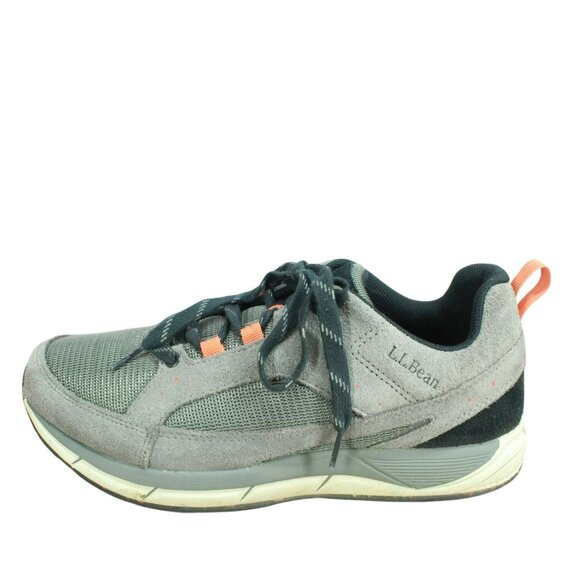 LL Bean Gray Suede Fitness Comfort Cushioned Walking Sneaker Shoes Size 10 M - Picture 1 of 10